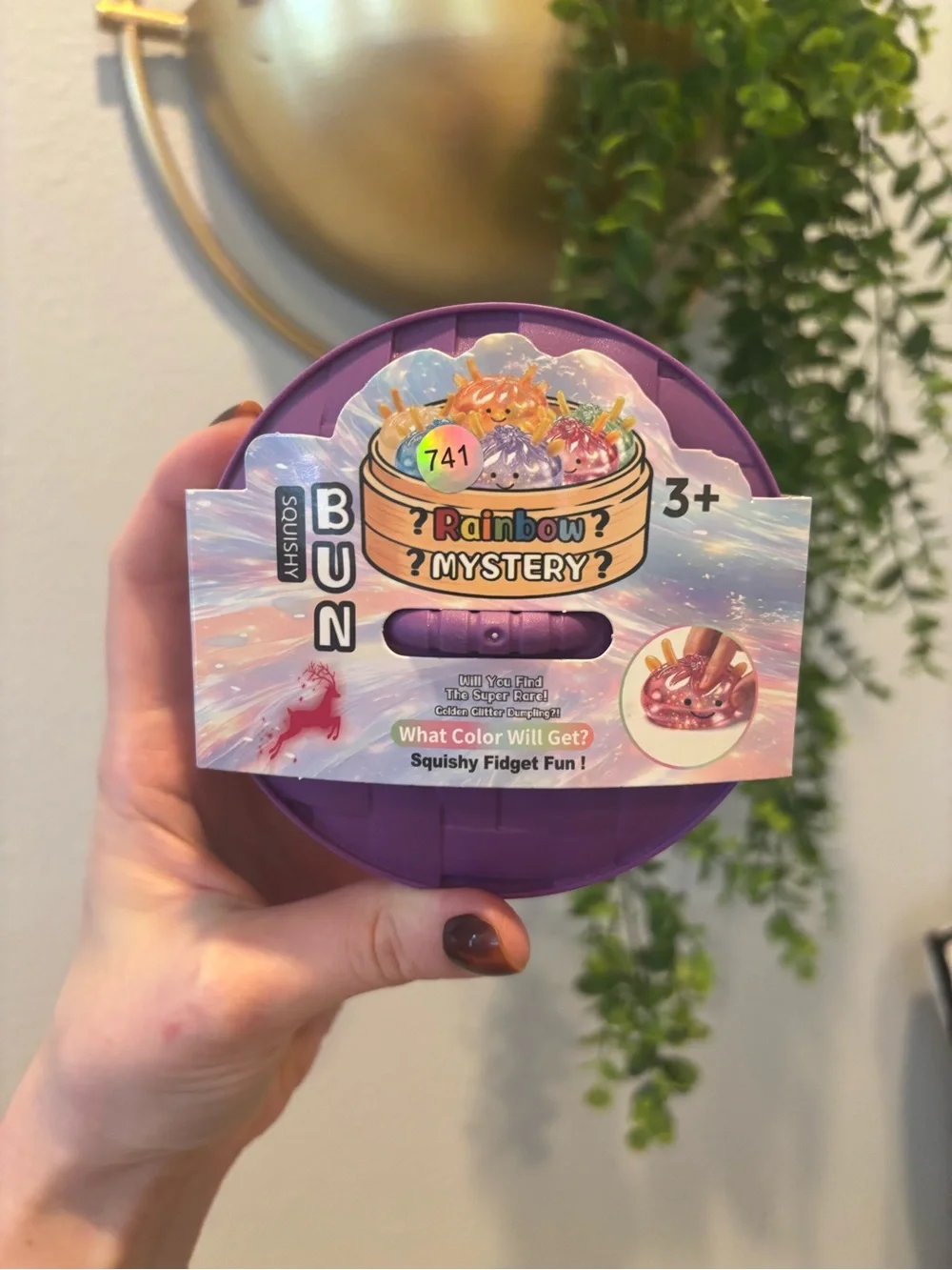 Rainbow Mystery Squishy Bun - Purple Squishy Fidget Toy